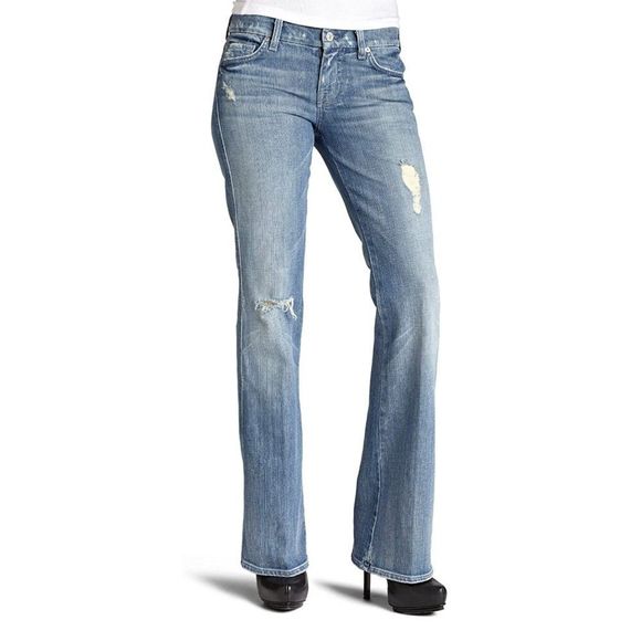 7 For All Mankind Denim - 7 For All Mankind The Lexie Petite A-Pocket Flare Jeans in Vintage Shore Pine